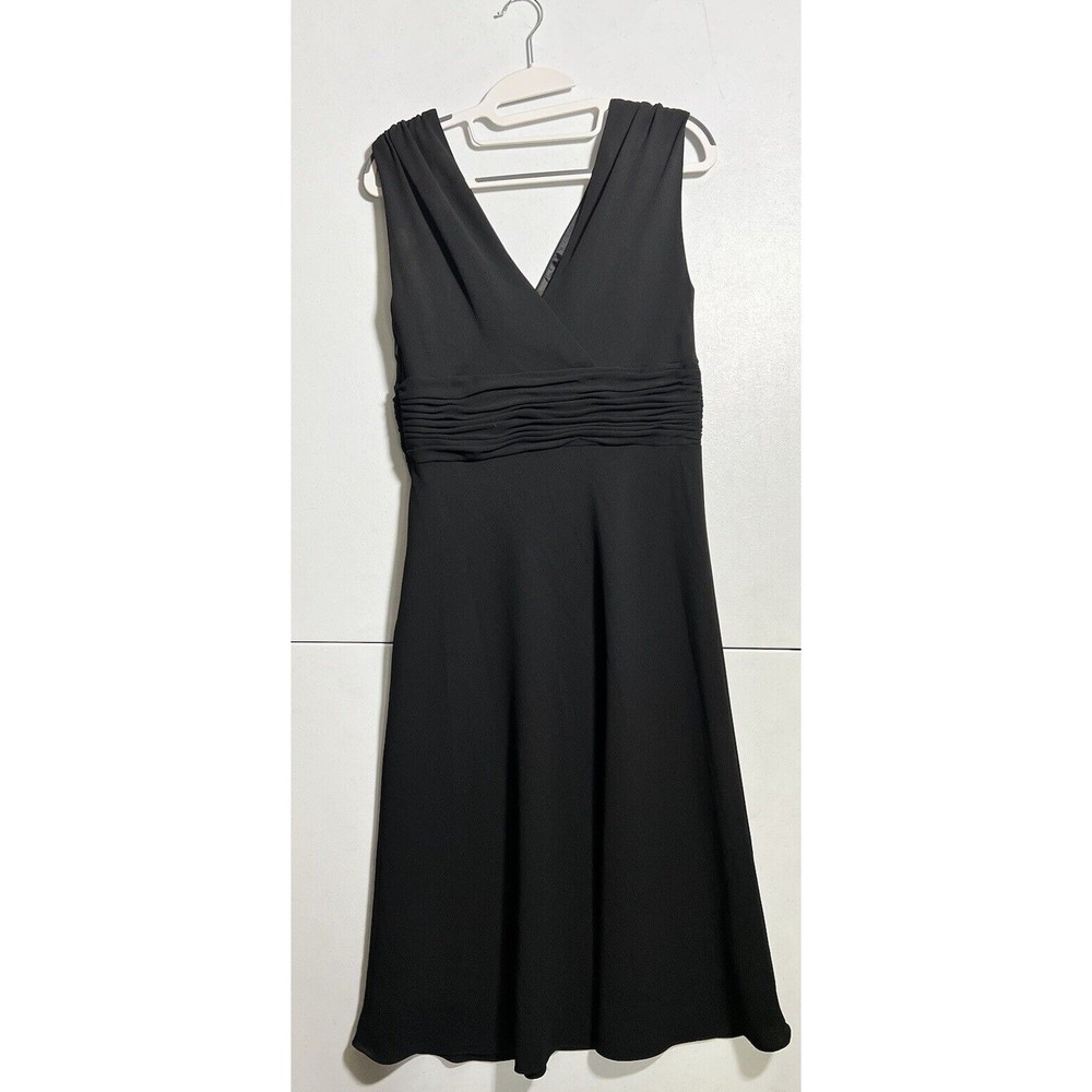 Jones New York Midi Black Dress Womens Size 10P Sleeveless V-Neck Petite